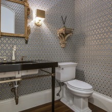 Carta da parati per il bagno: pro e contro, tipologie, design, 70 foto degli interni-23