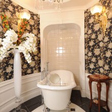 Carta da parati per il bagno: pro e contro, tipologie, design, 70 foto degli interni-13