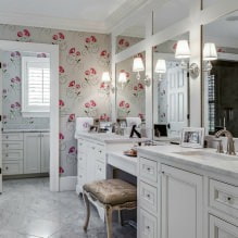 Carta da parati per il bagno: pro e contro, tipologie, design, 70 foto degli interni-10