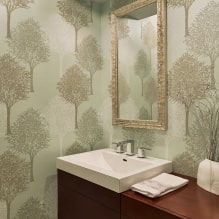 Carta da parati per il bagno: pro e contro, tipologie, design, 70 foto nell'interior-25