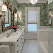 Carta da parati per il bagno: pro e contro, tipologie, design, 70 foto degli interni-11