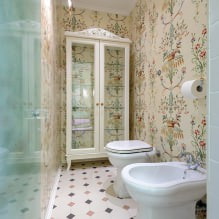 Carta da parati per il bagno: pro e contro, tipologie, design, 70 foto degli interni-22