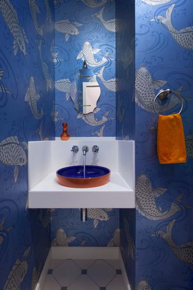 carta da parati in vinile blu
