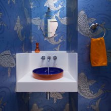 Carta da parati per il bagno: pro e contro, tipologie, design, 70 foto degli interni-16