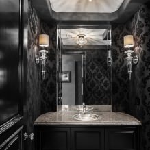 Carta da parati per il bagno: pro e contro, tipologie, design, 70 foto di interni-19