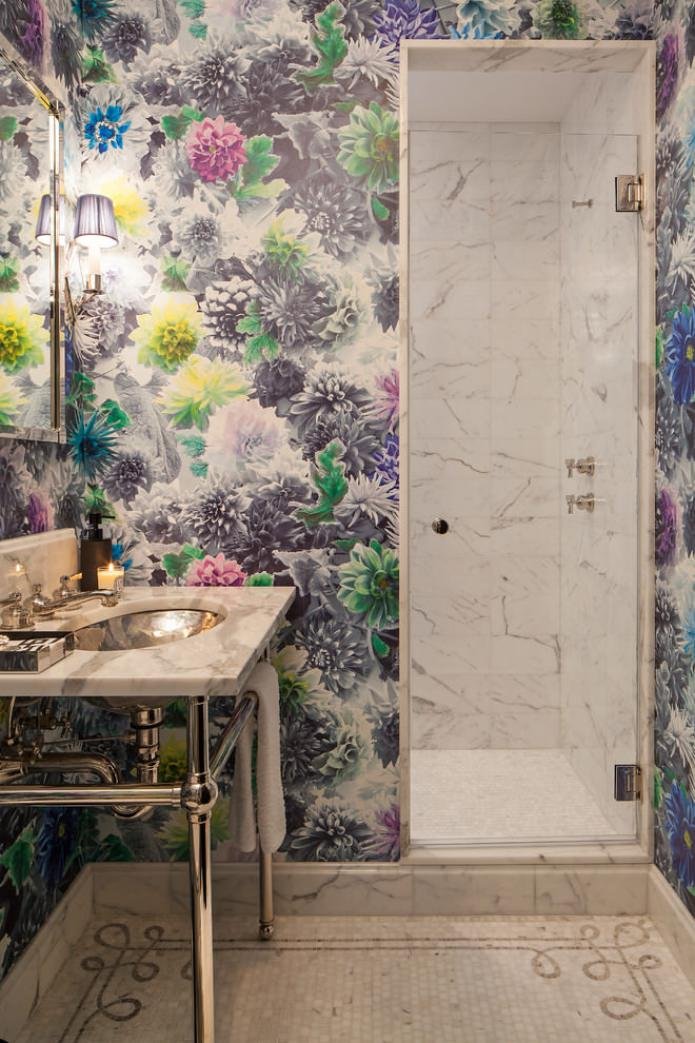 Carta da parati lavabile per l'interno del bagno