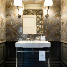 Carta da parati per il bagno: pro e contro, tipologie, design, 70 foto degli interni-9