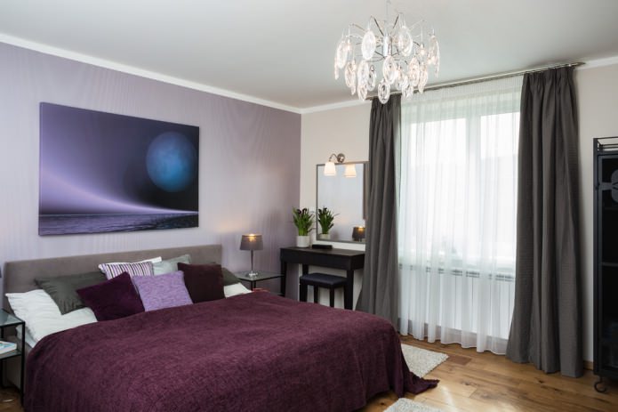 Carta da parati monocolore in camera da letto