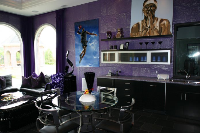 soggiorno nero e viola