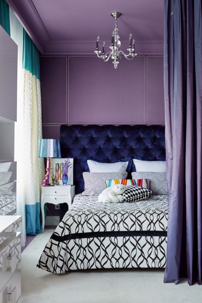 camera da letto blu-viola