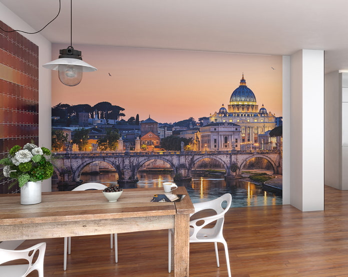 carta da parati fotografica con l'immagine di una città