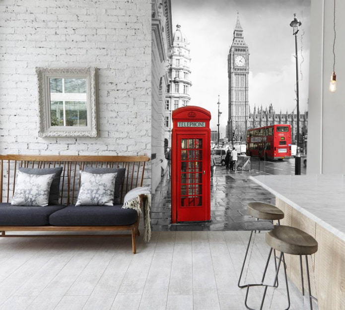 carta da parati fotografica con l'immagine di Londra all'interno