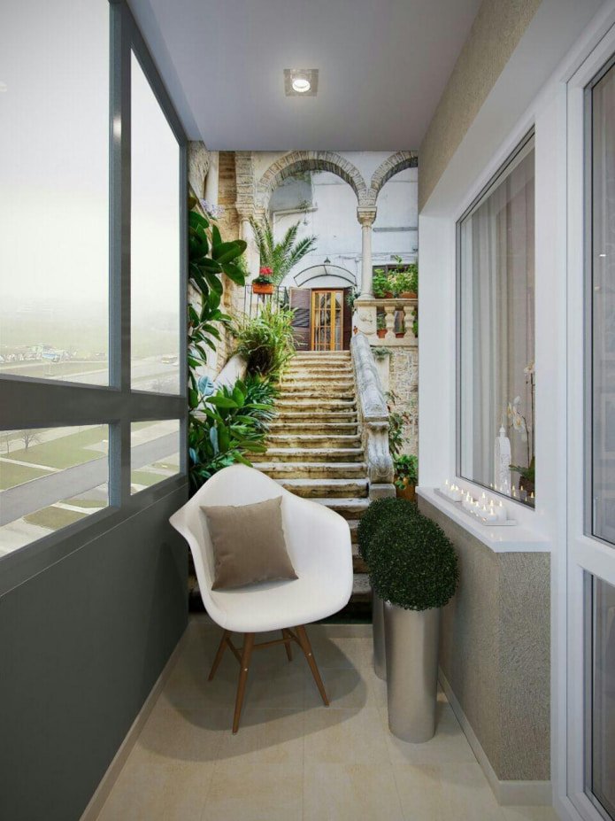 carta da parati fotografica sul balcone