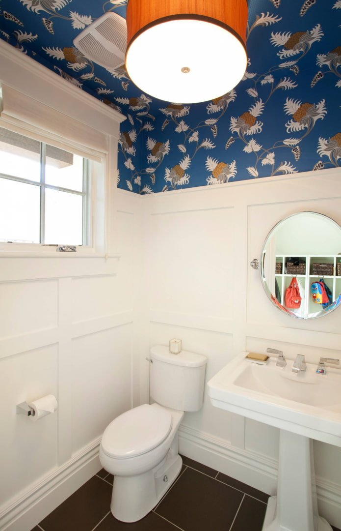 carta da parati per soffitto in bagno