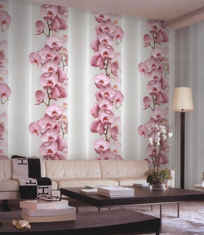 carta da parati con orchidee nell'interno