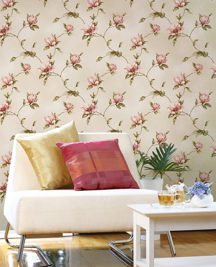 carta da parati con magnolia all'interno