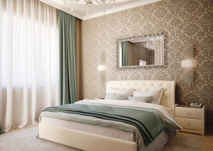 carta da parati con monogramma beige