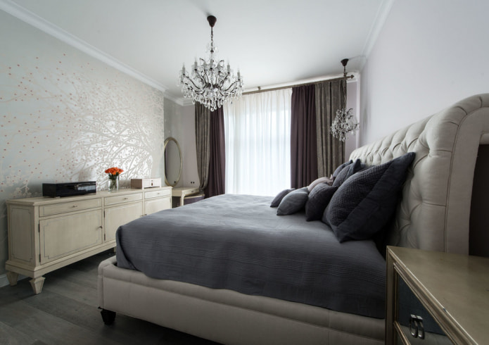 camera da letto luminosa in stile new classic
