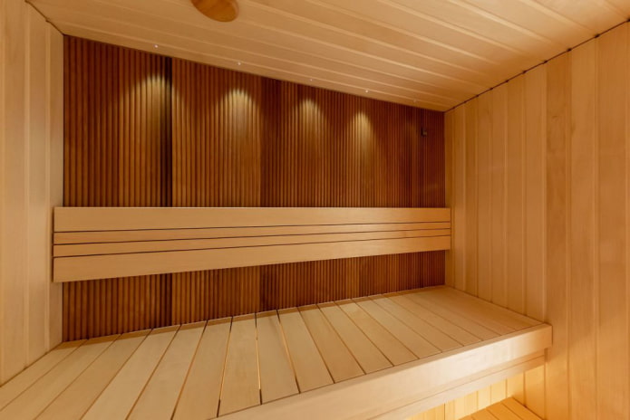 Parete decorativa nella sauna
