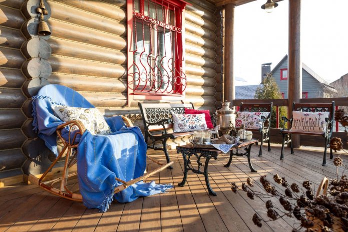 Veranda in tronchi