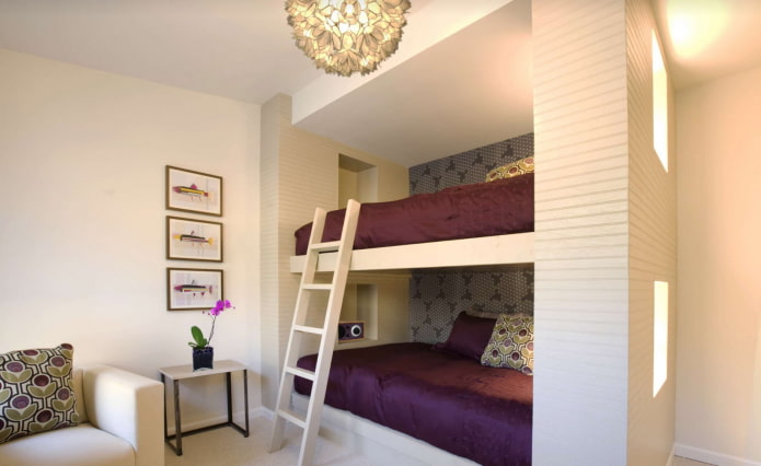 letto a castello in un monolocale