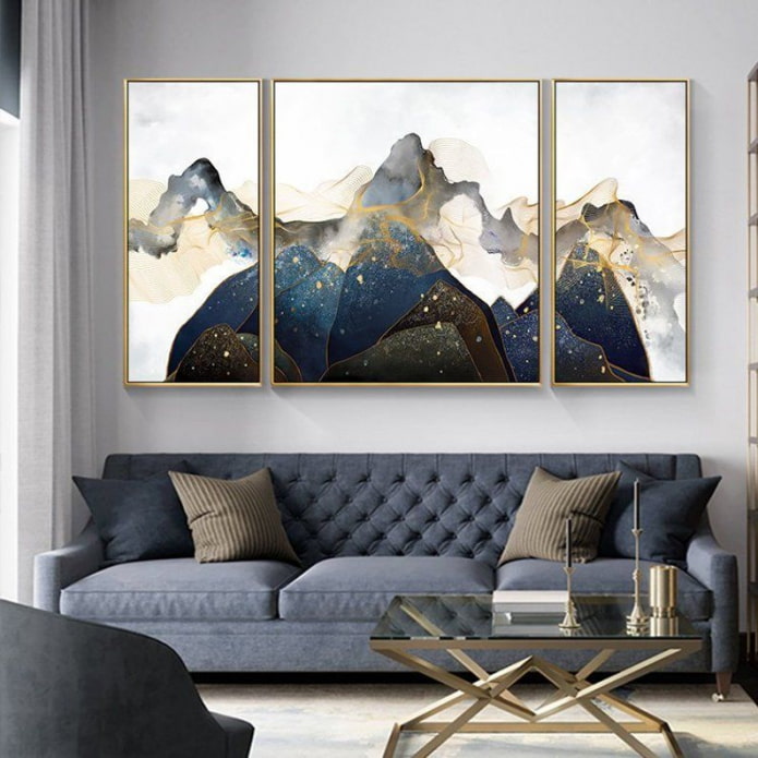 trittico paesaggio montano