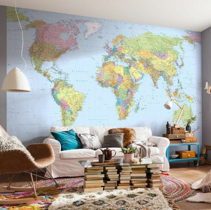 carta da parati fotografica con una mappa del mondo