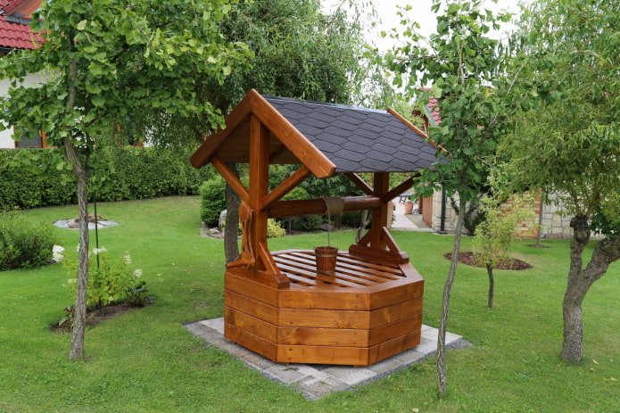pozzo di legno con tetto