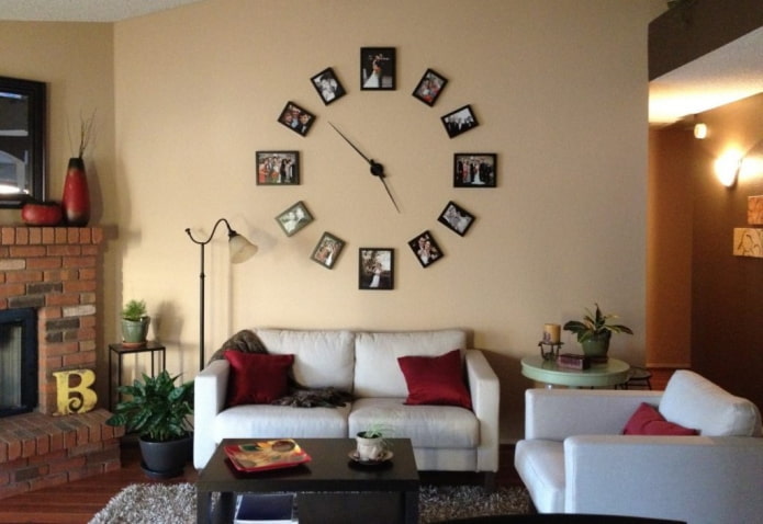 foto a forma di orologio all'interno