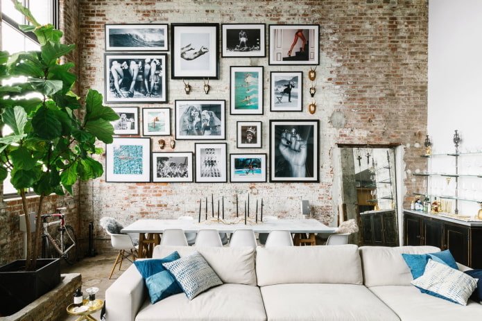 foto in un interno in stile loft