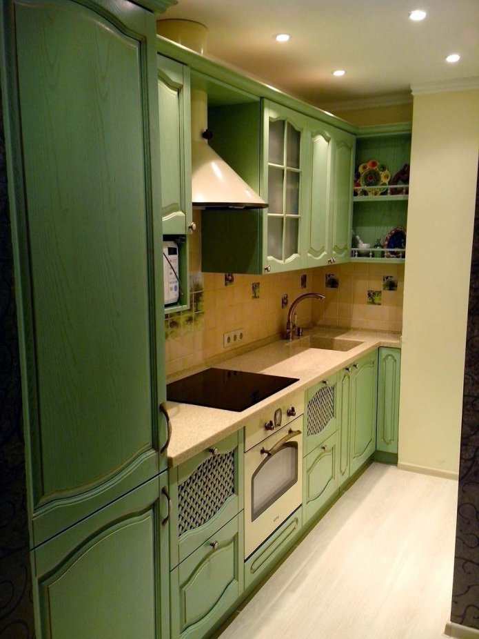 cucina verde in stile retrò