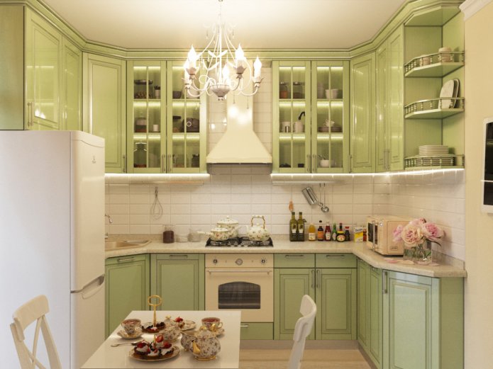 cucina color oliva in stile provenzale