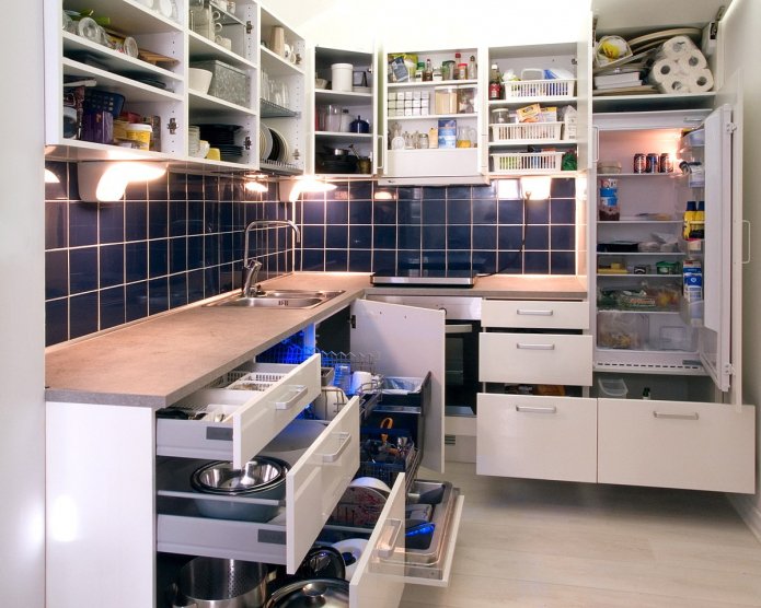 pensili aperti in cucina