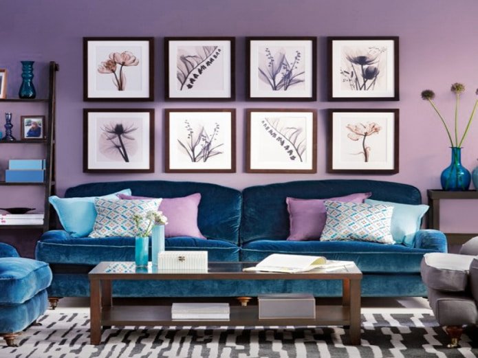 Soggiorno blu lavanda