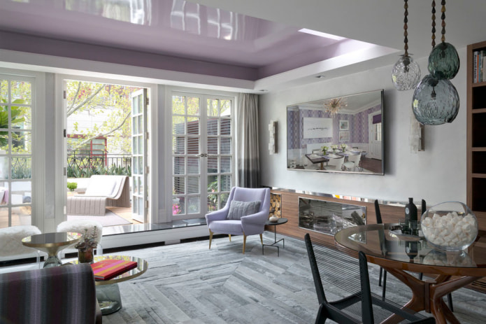 soffitto teso lilla