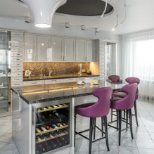 Come organizzare l'illuminazione in una cucina con un soffitto teso?-2