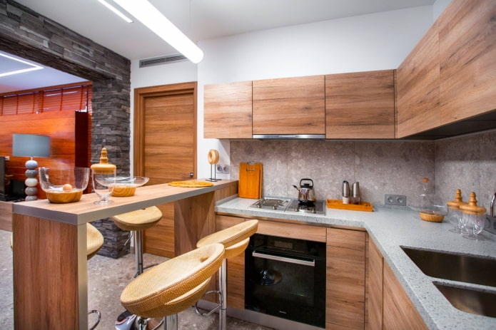 Illuminazione della cucina in un monolocale