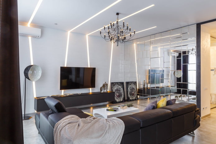 Linee sulle pareti e sul soffitto
