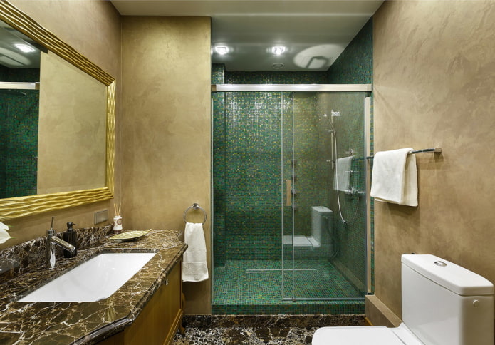 illuminazione a zone nell'interno del bagno