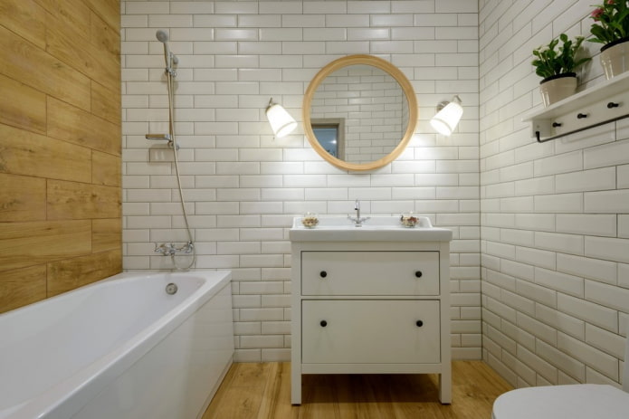 illuminazione nel Bagno interno in stile scandinavo