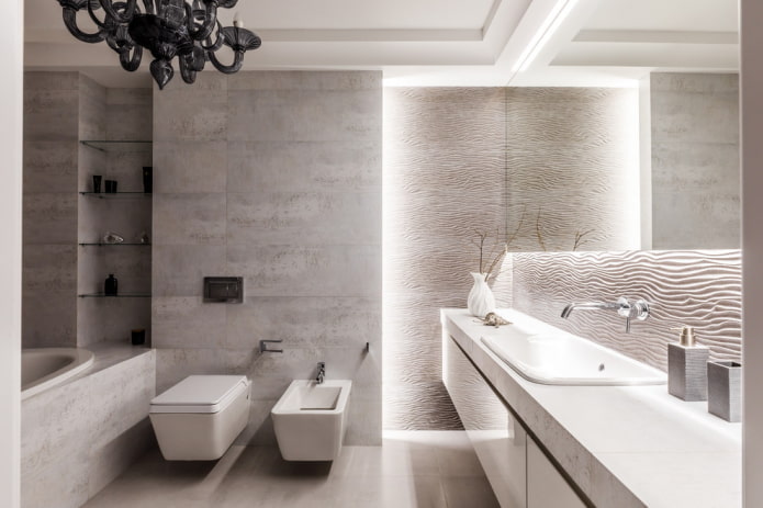 illuminazione decorativa nell'interno del bagno