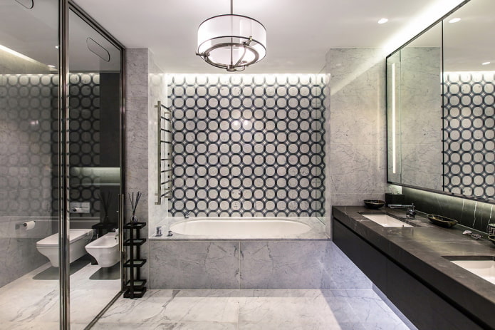 progettazione dell'illuminazione nell'interno del bagno