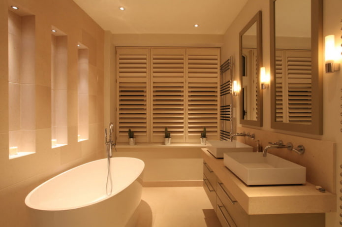progettazione dell'illuminazione nell'interno del bagno