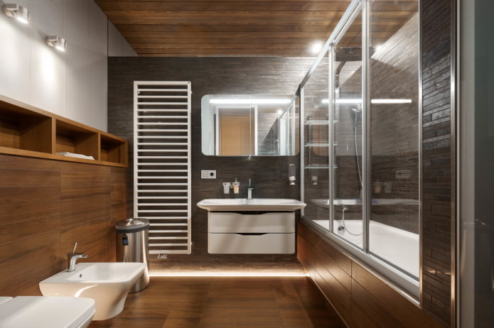 illuminazione all'interno di un bagno in stile moderno