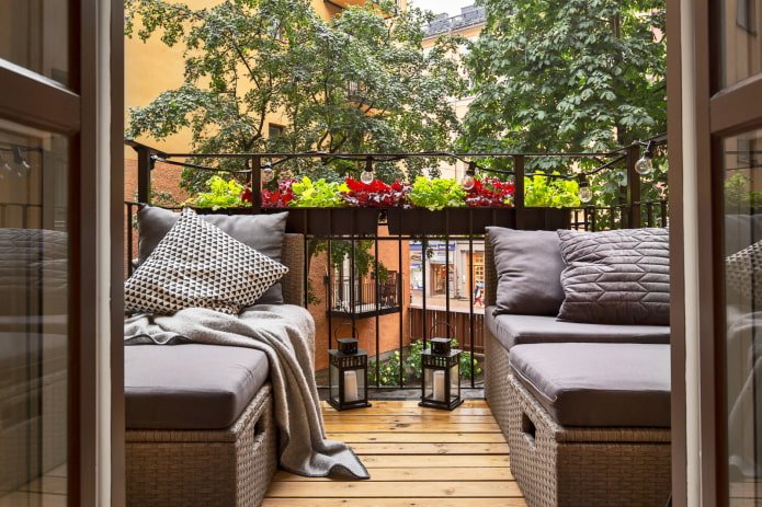 area di sosta sul balcone