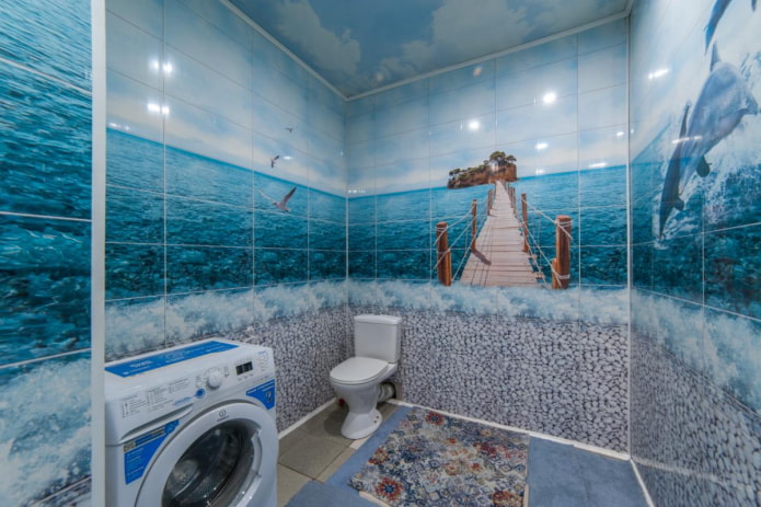 pannelli con stampa fotografica nel bagno