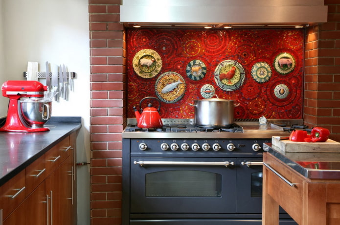 pannello sopra la stufa nell'interno della cucina