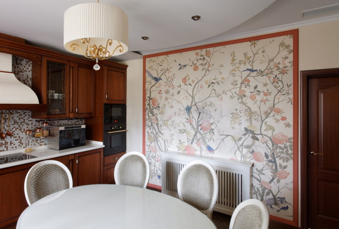 pannello di carta da parati nell'interno della cucina