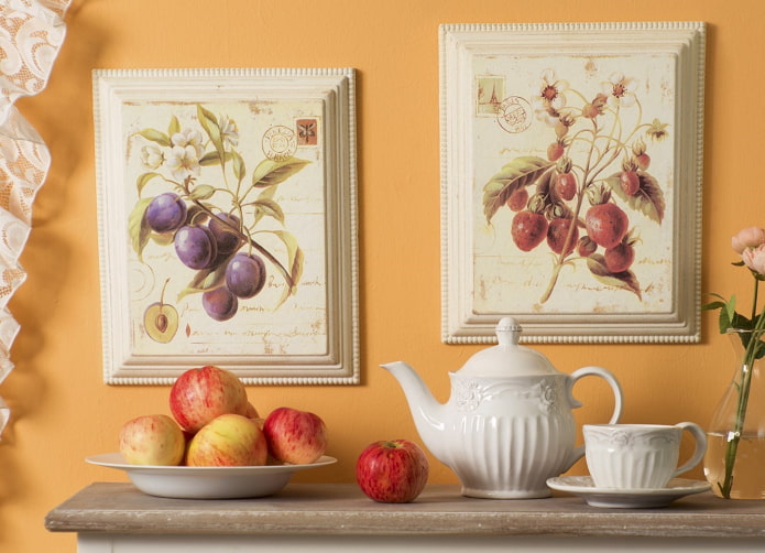 pannelli da cucina in tecnica decoupage