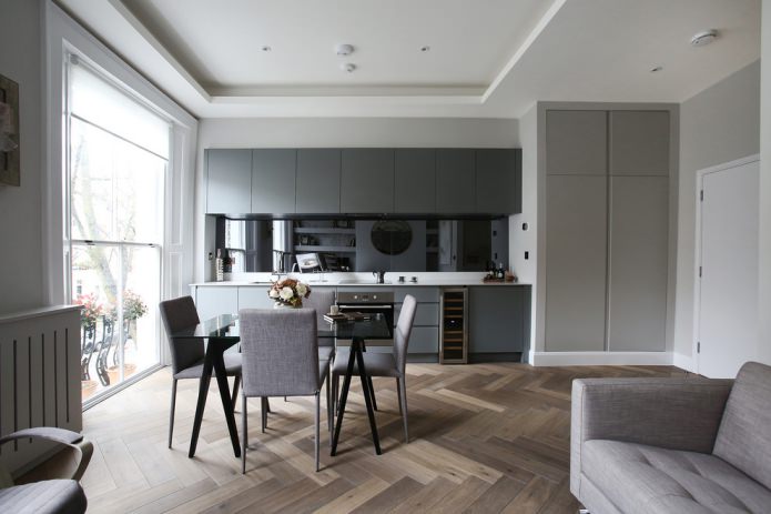 parquet a spina di pesce in cucina